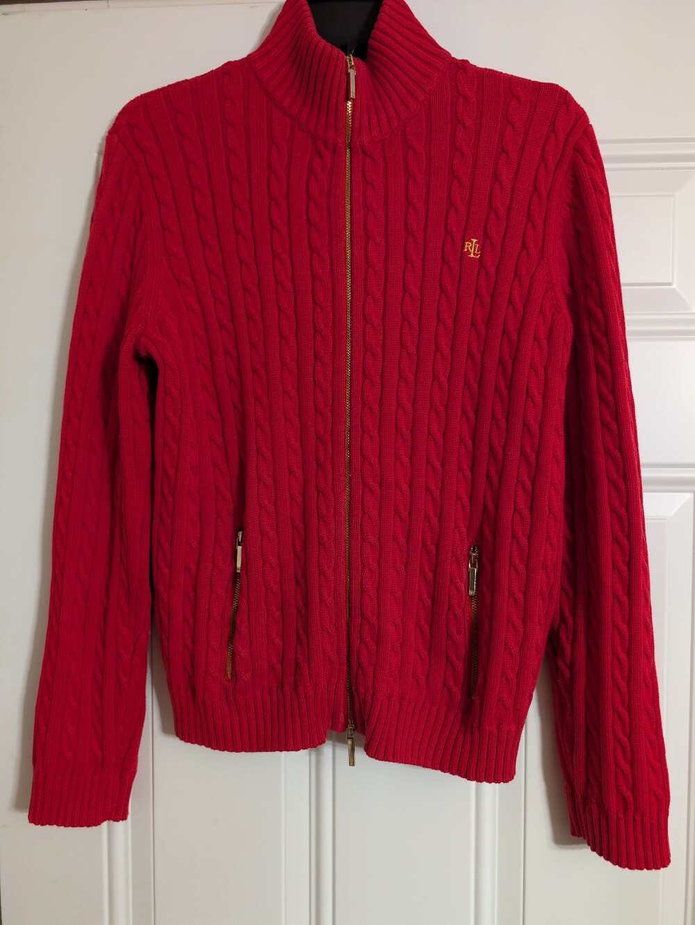 Lauren by Ralph Lauren Red Cardigan Size Petite 14P